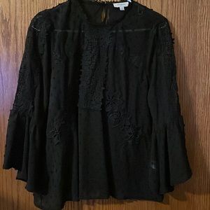 Black sheer lace top